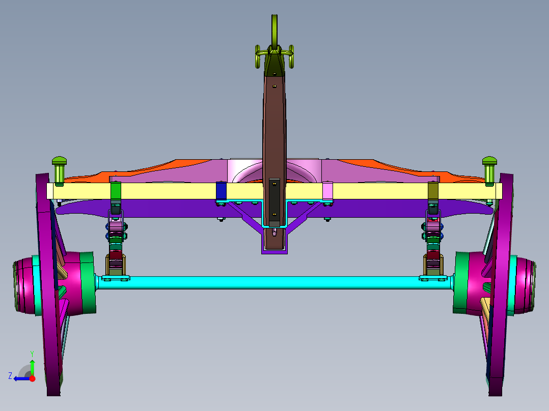 复古硬轮马拉货车右视图