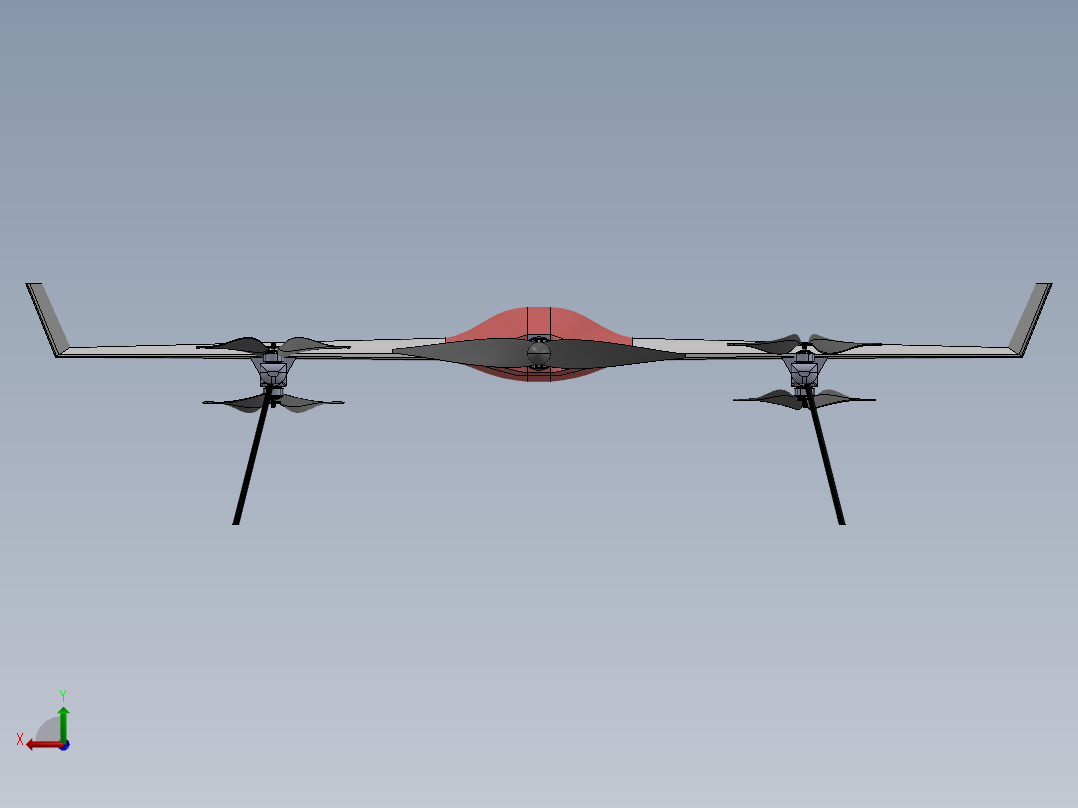 自主垂直起飞固定翼VTHT无人机后视图