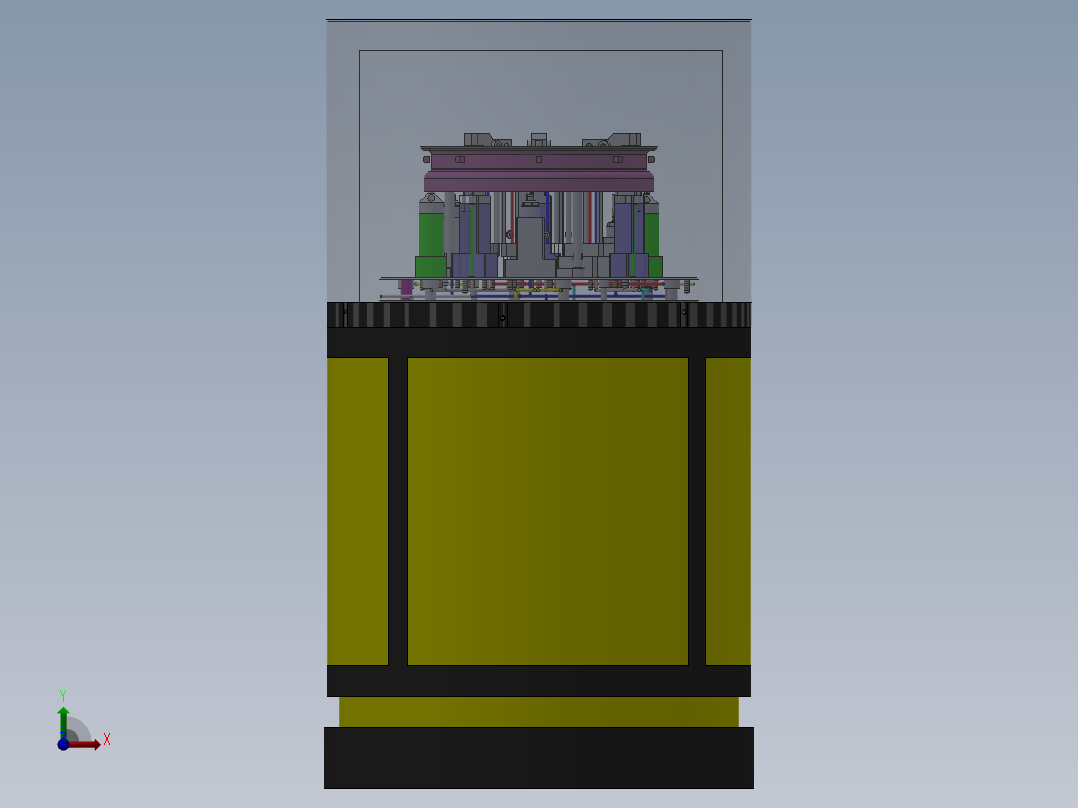 飞轮检测液压装置sw17可编辑前视图