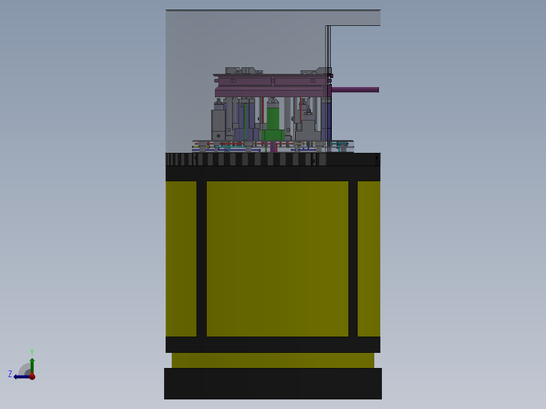 飞轮检测液压装置sw17可编辑右视图