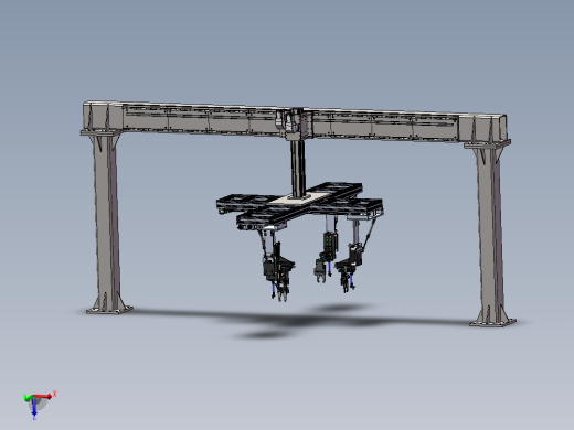 齿轮齿条方管龙门架拾取物料机械手sw18可编辑