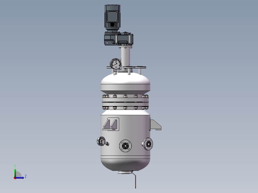 压力容积、25L反应釜左视图