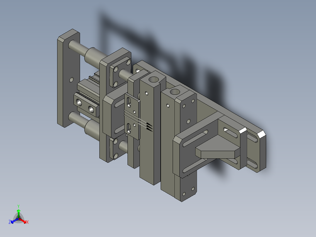 纵封装配正等轴测图