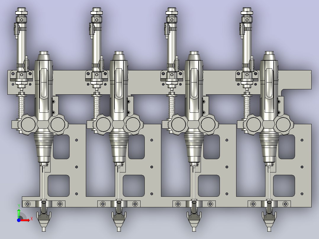 挂钩锁螺丝机构前视图