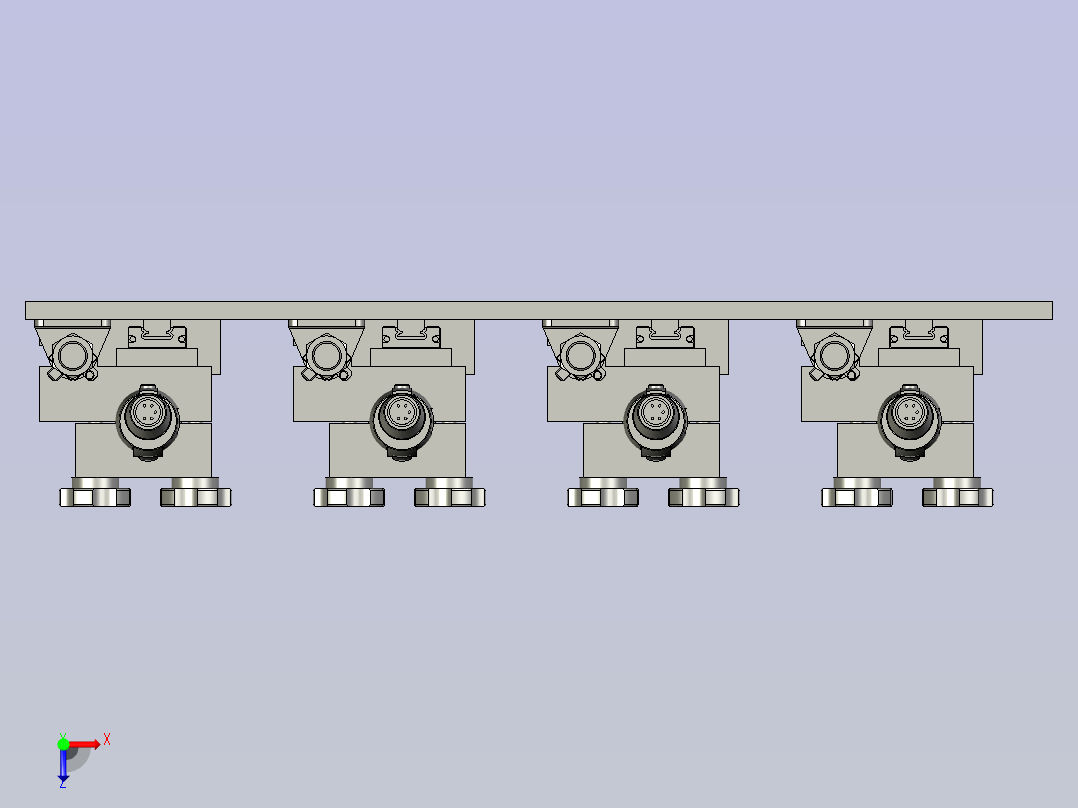 挂钩锁螺丝机构俯视图