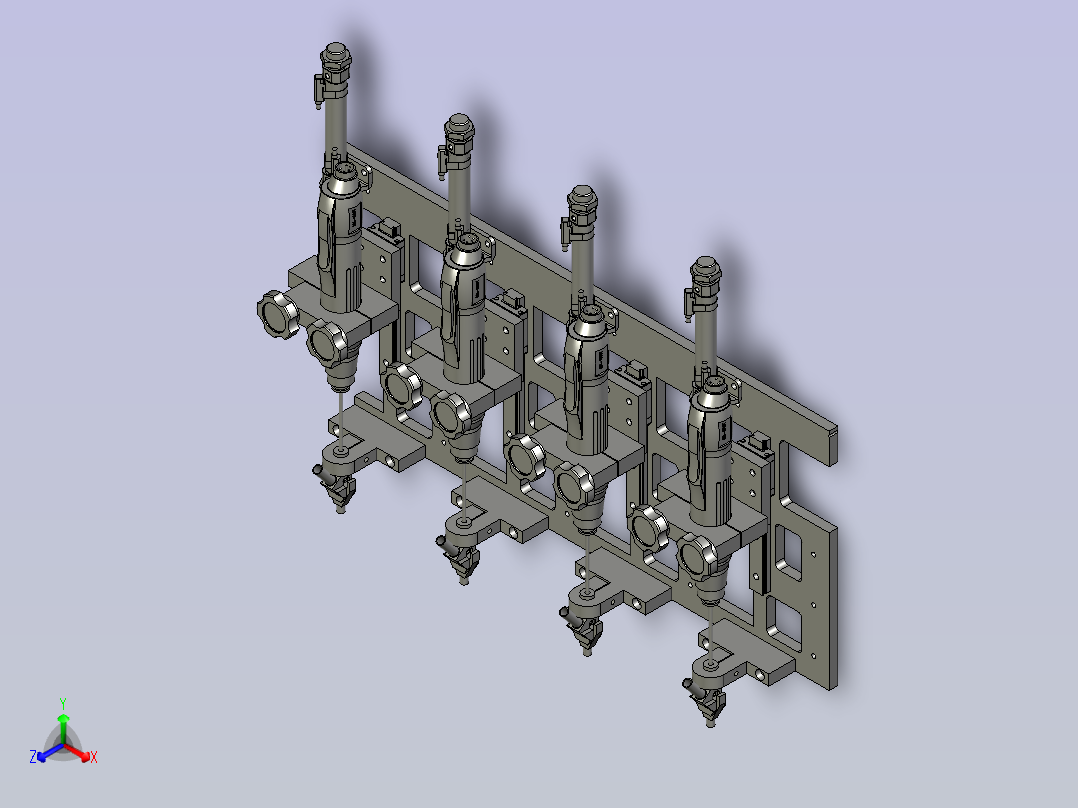 挂钩锁螺丝机构正等轴测图