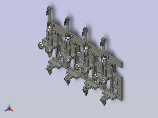 挂钩锁螺丝机构正等轴测缩略图