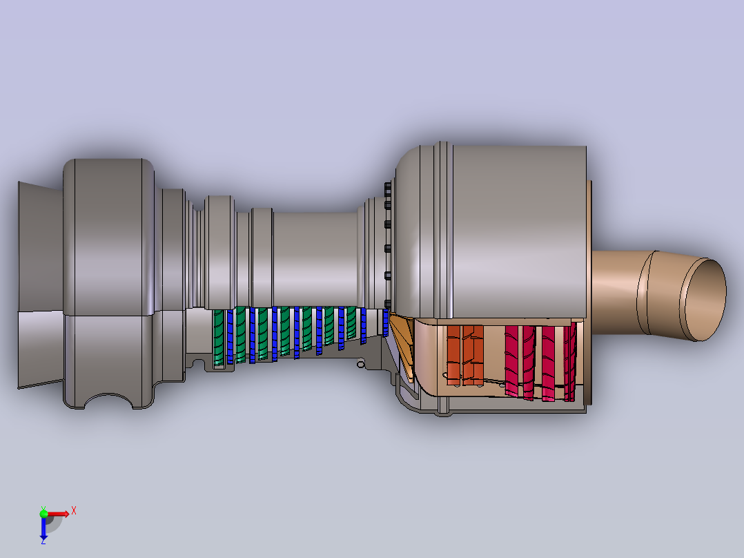 燃气轮机俯视图