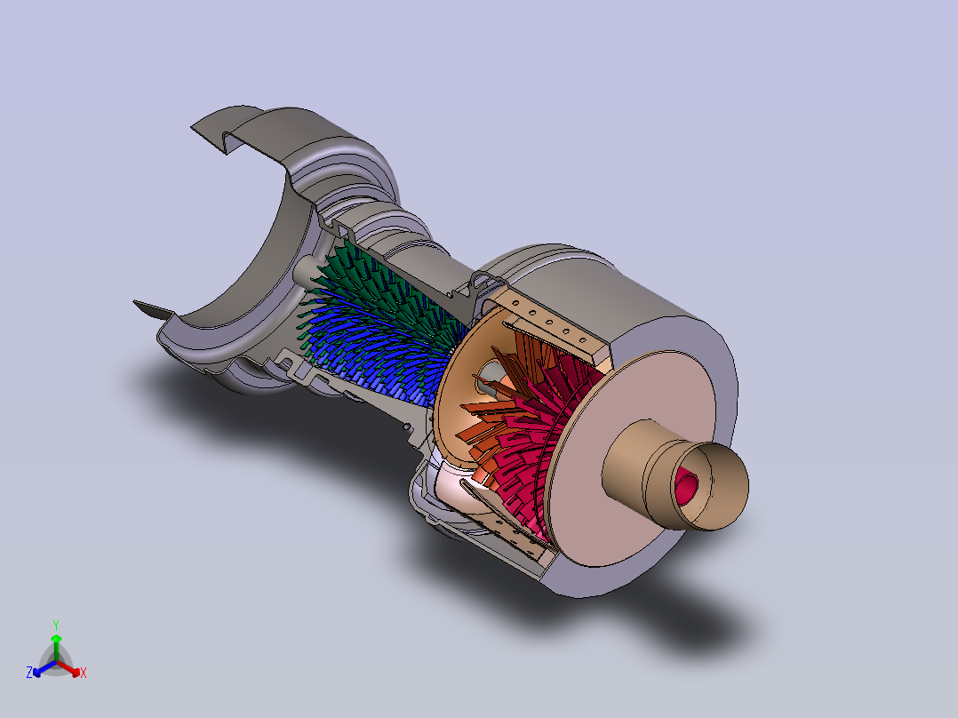 燃气轮机正等轴测图