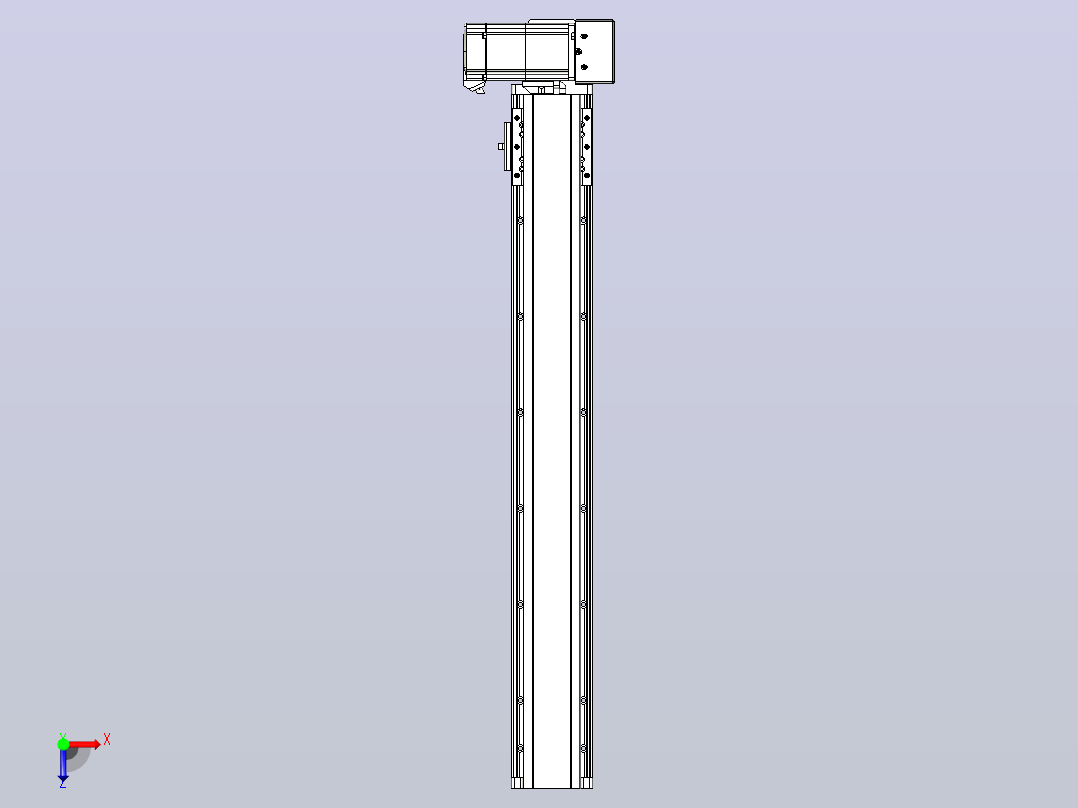 皮带直线轴半封闭可选导轨TPA-HNB-85D-90-L550-LU-C-P20-N3俯视图