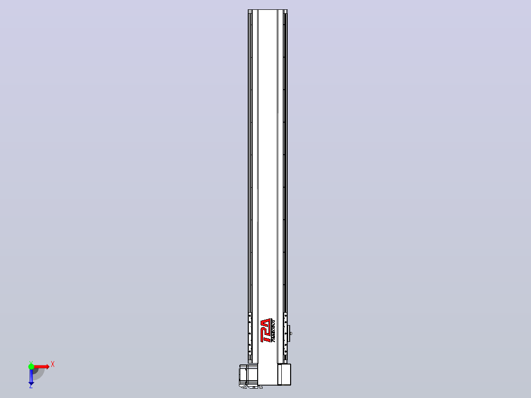 皮带直线轴半封闭可选导轨TPA-HNB-120D-110-L850-RP-Y-P40-N3俯视图