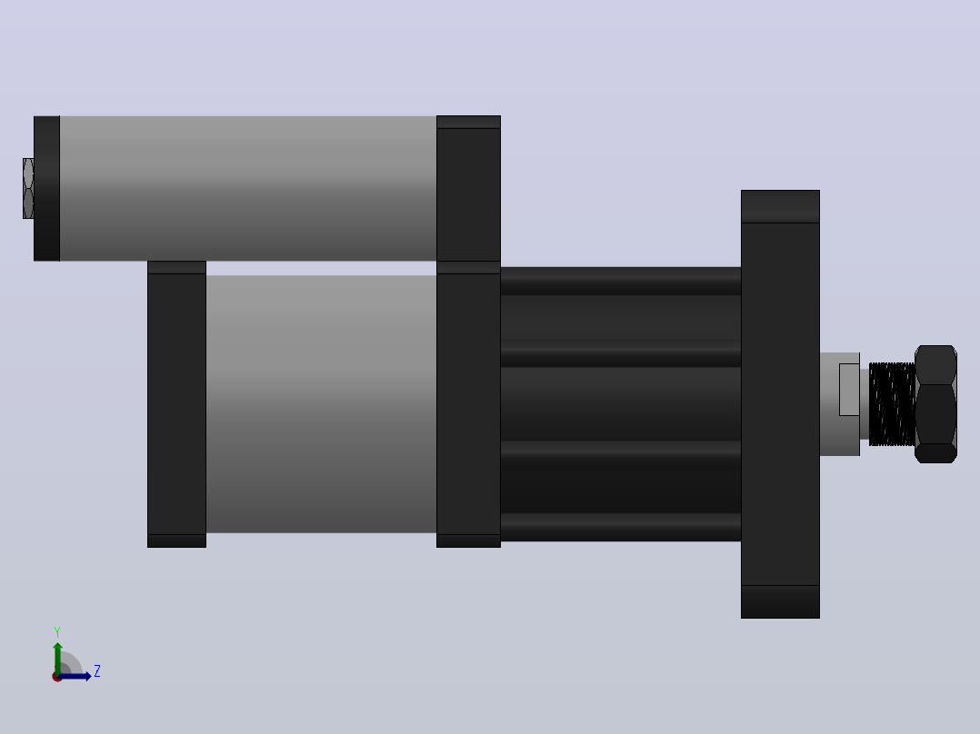 MPT-40T系列标准型[MPT-150-50-5-30T-M1-S1-0°]气压增压缸左视图