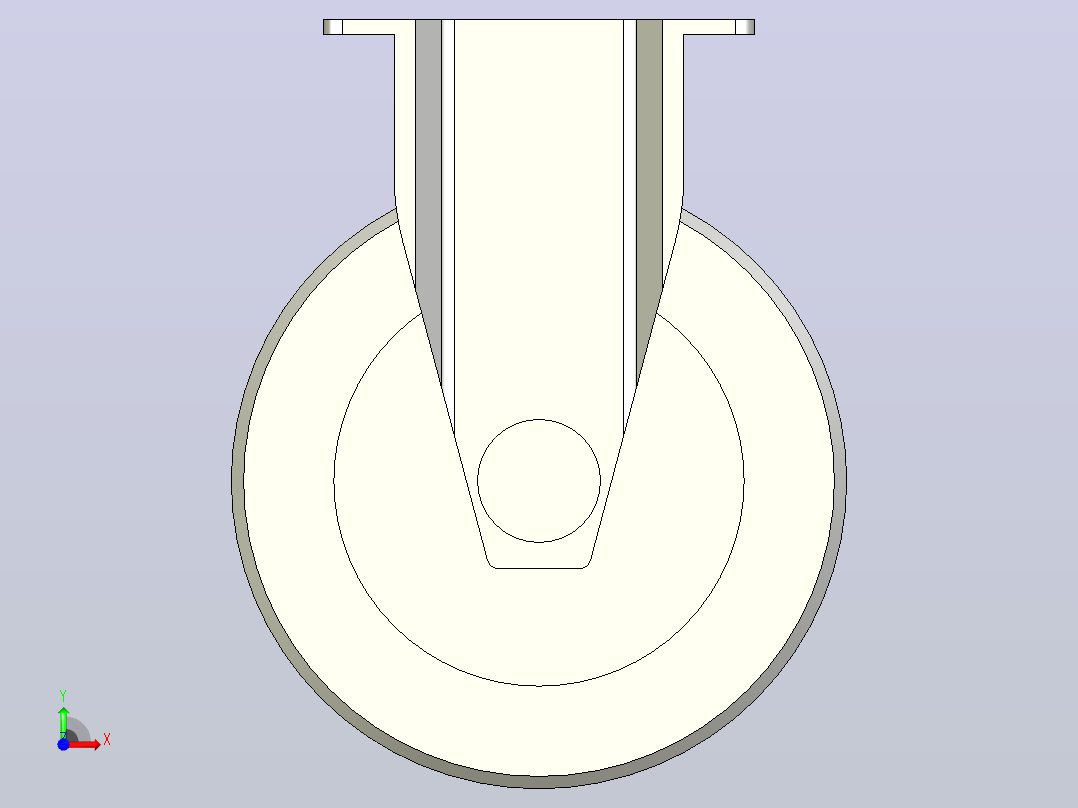 轻中载型(60~80kg)固定型脚轮[CAPG100-U]前视图