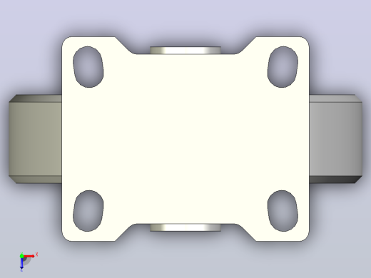 轻中载型(60~80kg)固定型脚轮[CAPG100-U]俯视缩略图