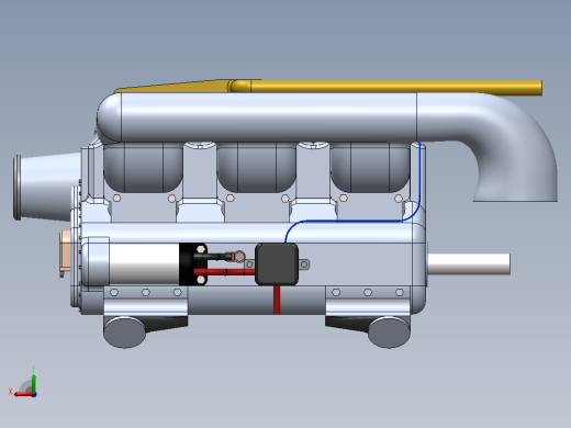 1400 CC 180 HP 内联 2 周期船舶发动机后视缩略图