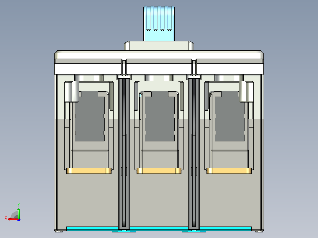 NM5-100 3P塑料外壳式断路器三维模型202404后视图