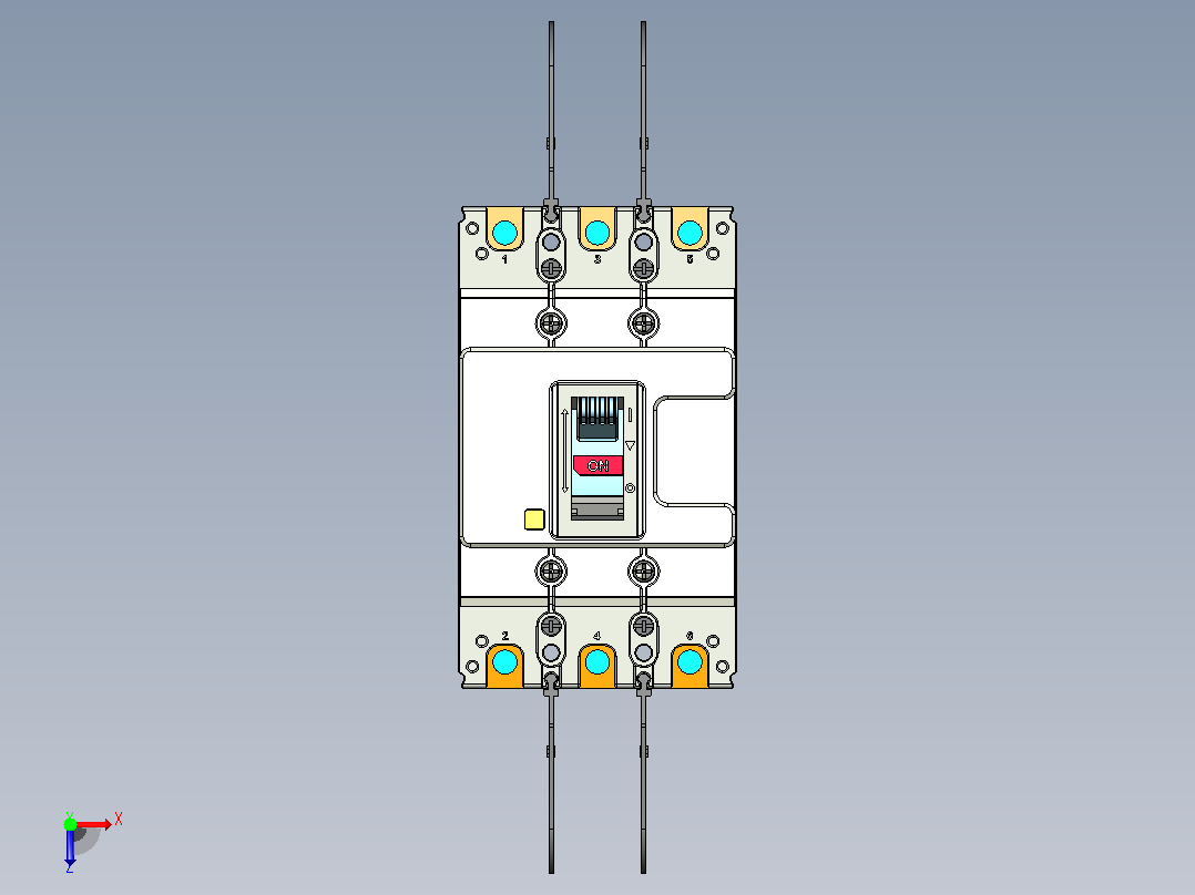 NM5-100 3P塑料外壳式断路器三维模型202404俯视图