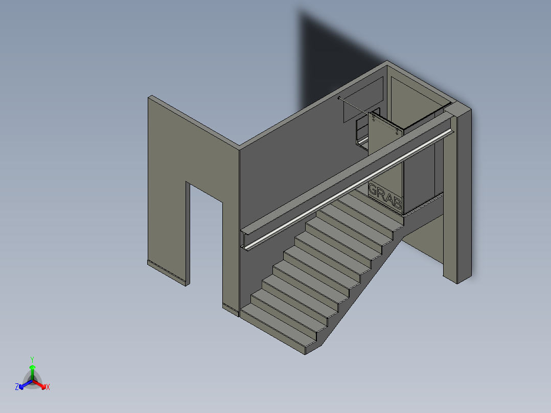 电话亭正等轴测图