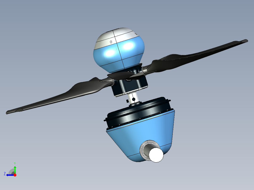 风力发电机右视图