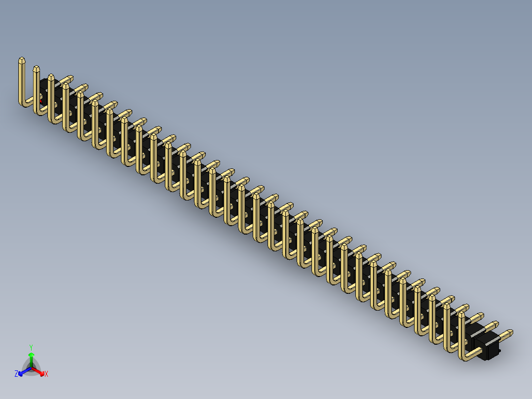 彩色公排针 100mil 2.54mm 系列-DS1022_black_31p_100mil_TypeU_rev1.0