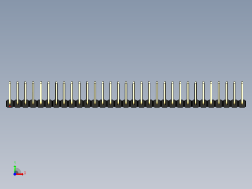 彩色公排针 100mil 2.54mm 系列-DS1022_black_31p_100mil_TypeU_rev1.0前视缩略图
