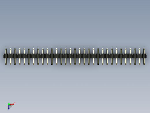 彩色公排针 100mil 2.54mm 系列-DS1022_black_31p_100mil_TypeU_rev1.0俯视缩略图