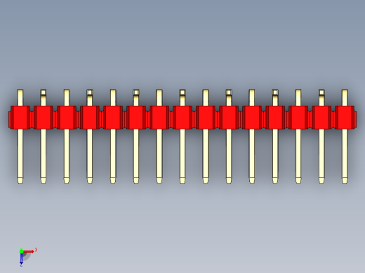 彩色公排针 100mil 2.54mm 系列-DS1022_red_15p_100mil_Type_SMT_R2_rev1.0俯视缩略图
