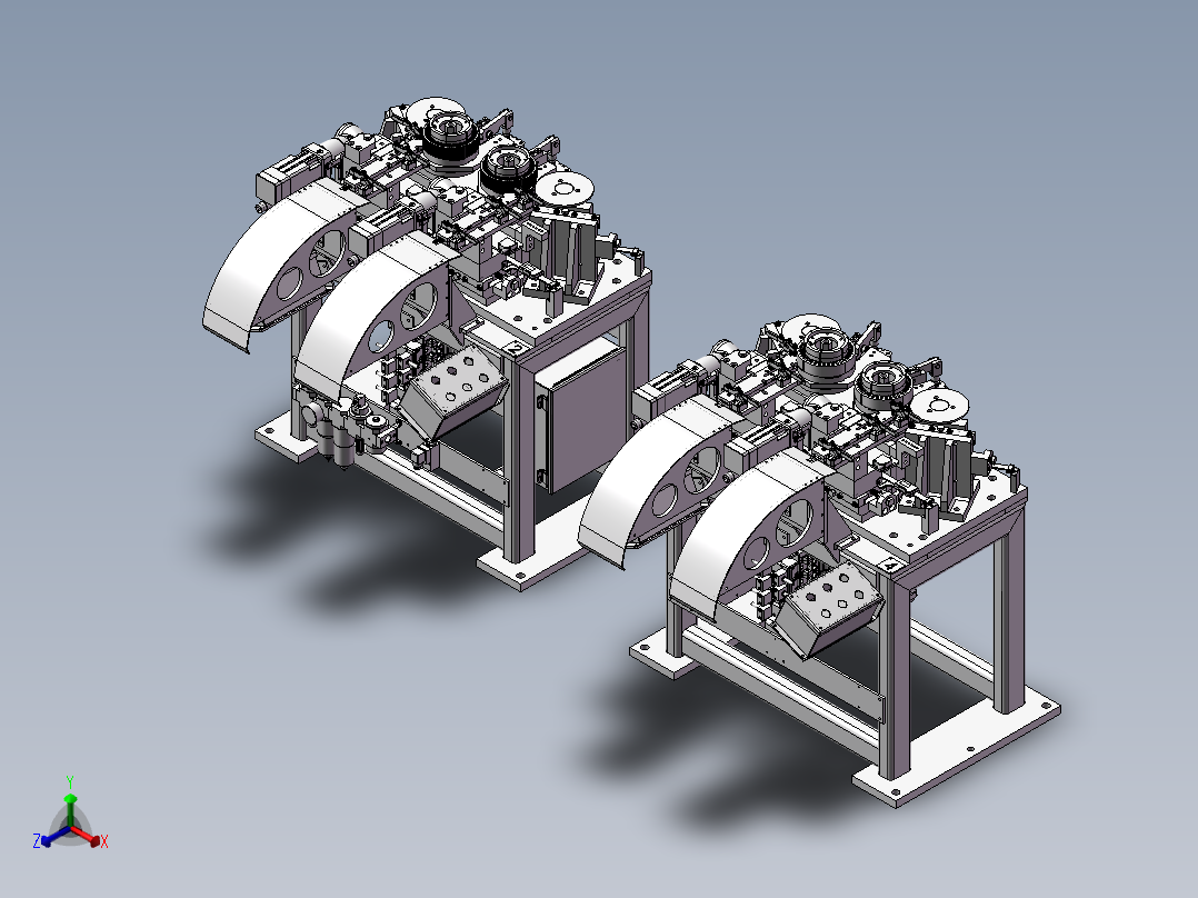 非标自动化组装机器设备正等轴测图