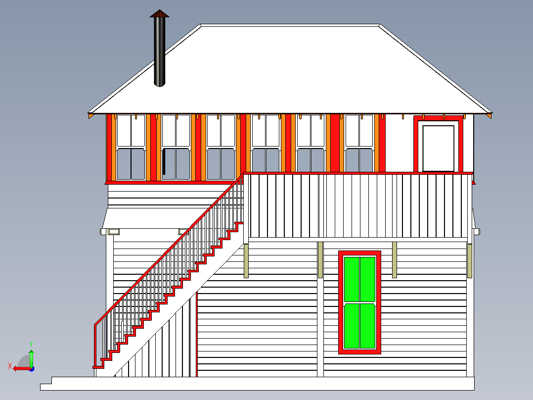 学院公园铁路区塔后视图