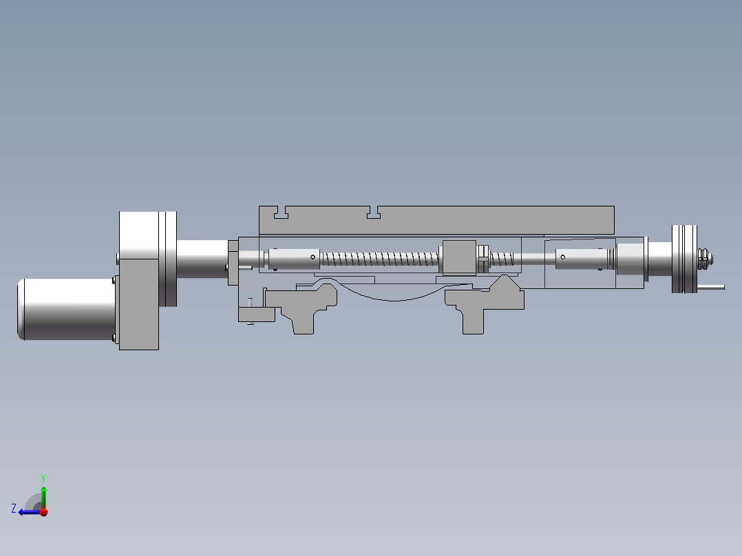 机床横向进给机构设计及建模【步进电机】【含三维图+CAD图+文档】右视图