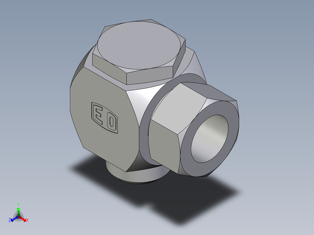卡套式工业通用硬管接头EO_High_pressure_banjo_elbow_WH38ZSR71主视图