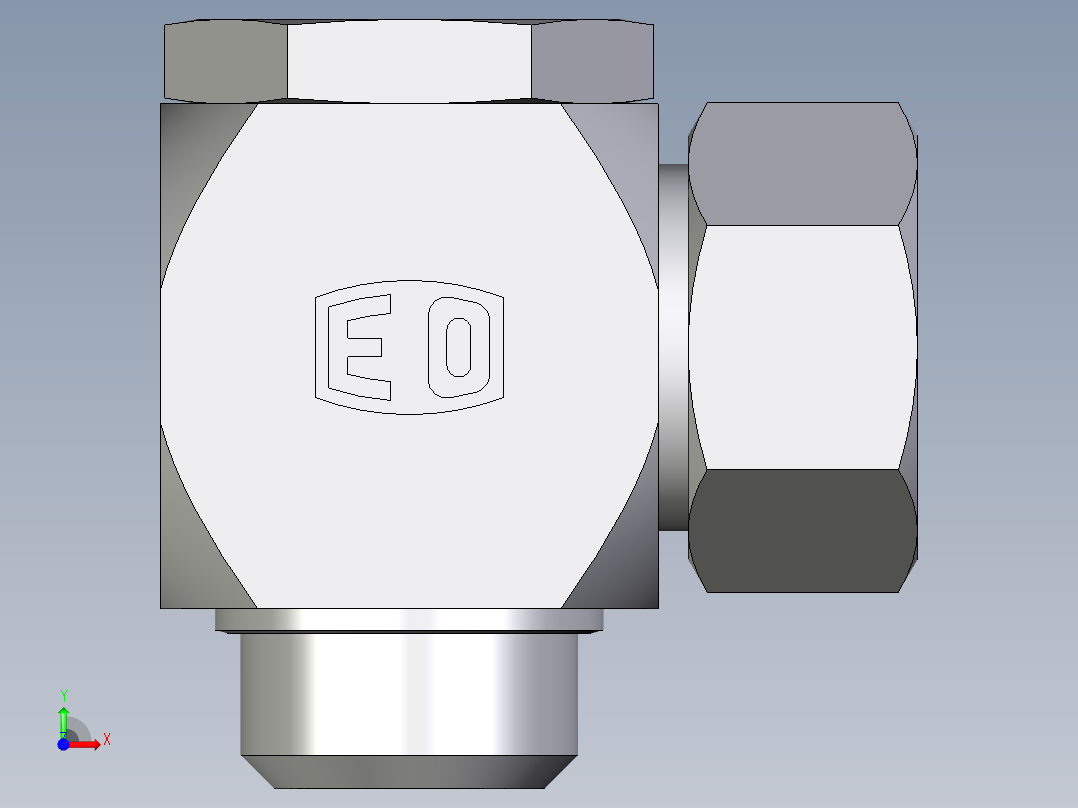 卡套式工业通用硬管接头EO_High_pressure_banjo_elbow_WH38ZSR71前视图