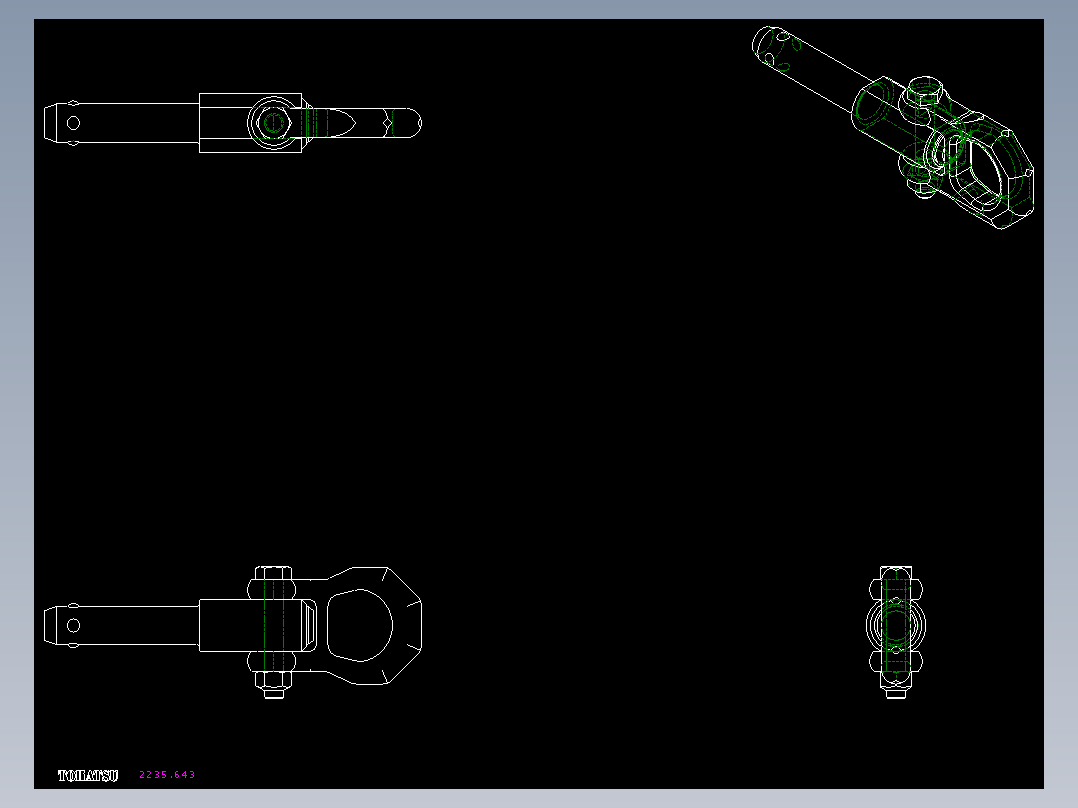 定位扣件2235-2D多系列多零件图纸模型