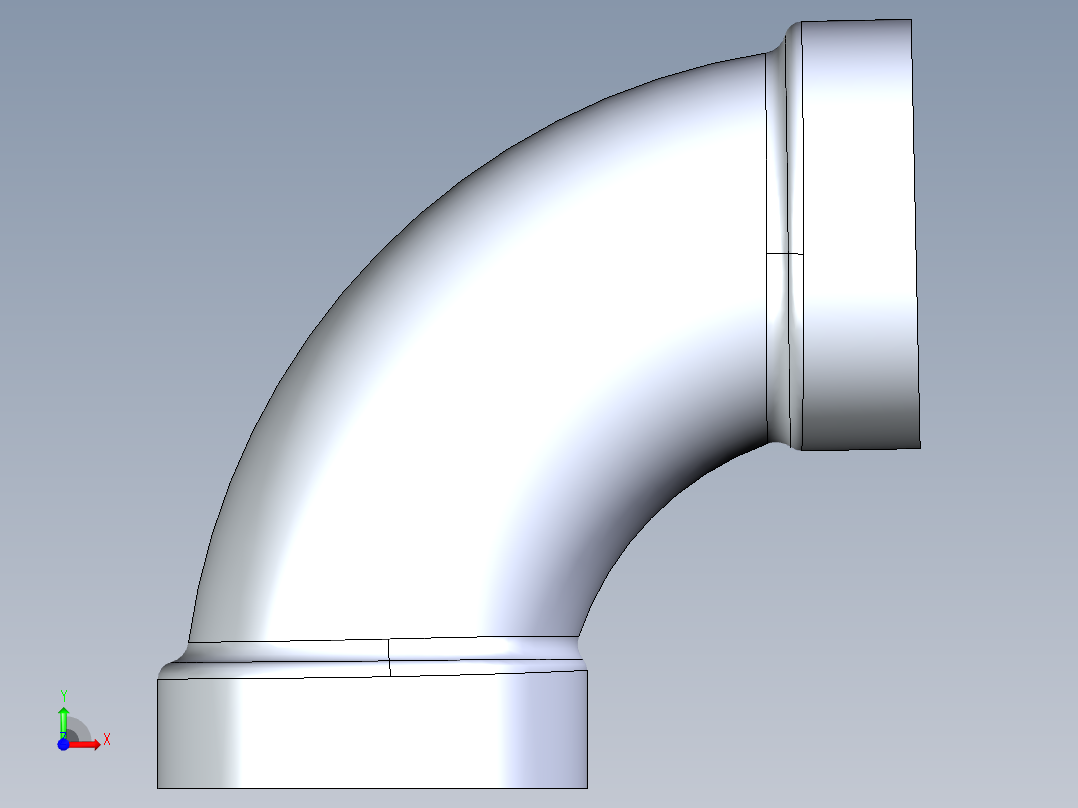 船舶管路系统S2_SeaDrainPLUS_1-4LongBend-SxS_37E162703_3in Sea Drain Plus - 91.2 Long Sweep - SxS前视图