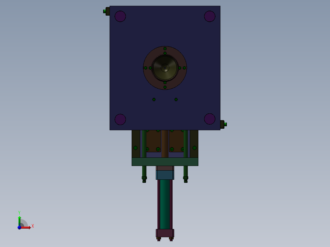 油缸抽芯模具前视图