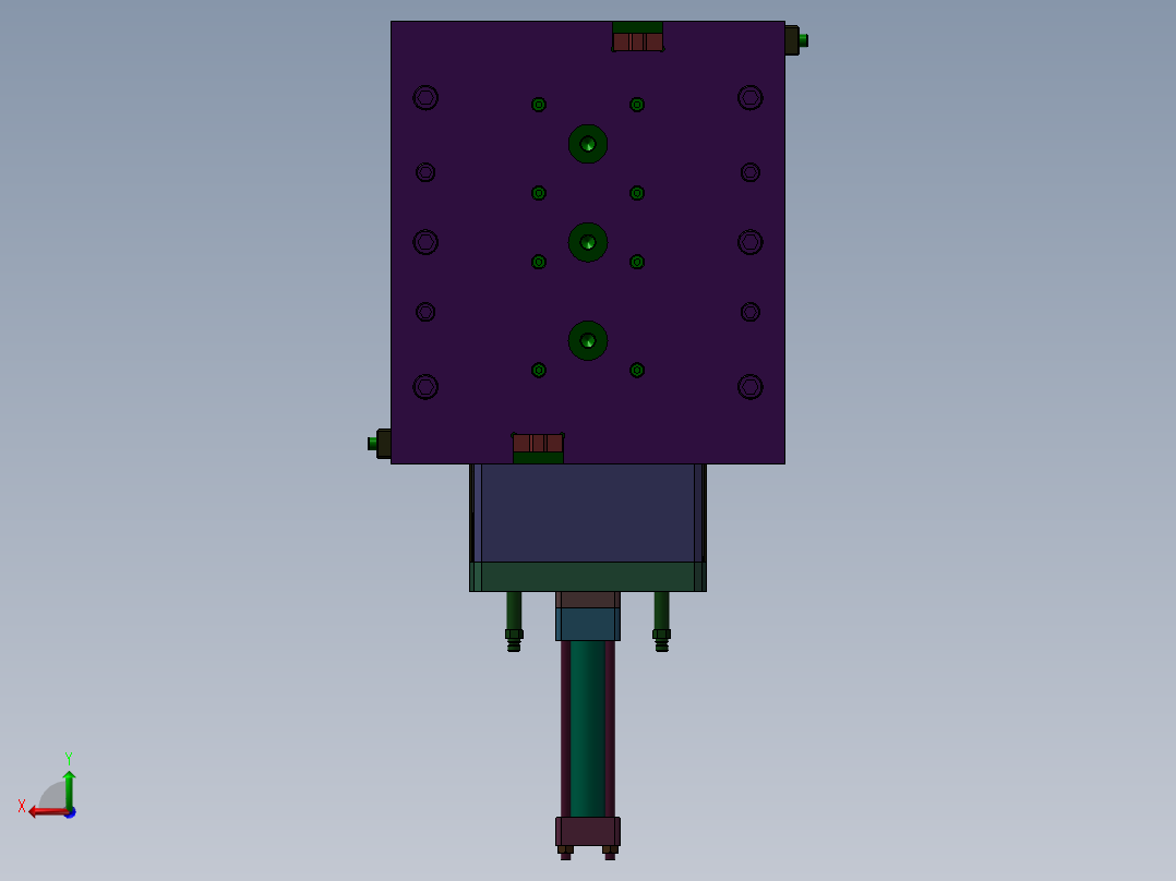 油缸抽芯模具后视图