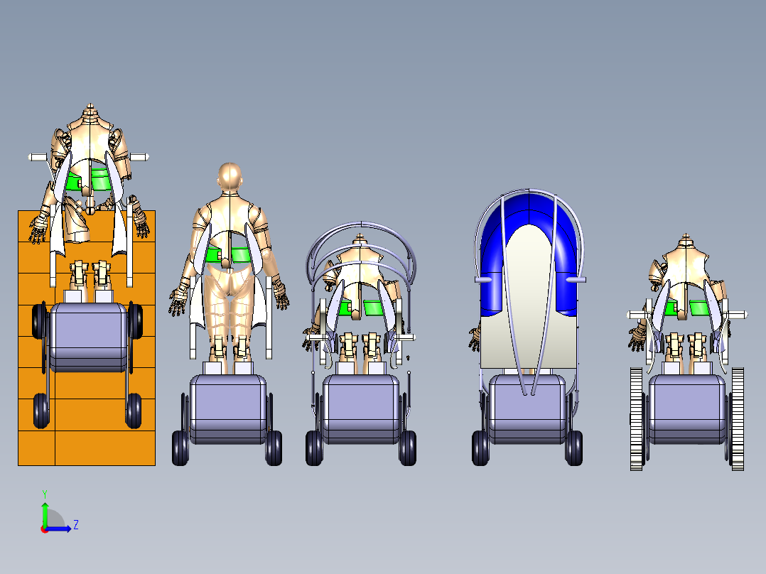 电动轮椅左视图
