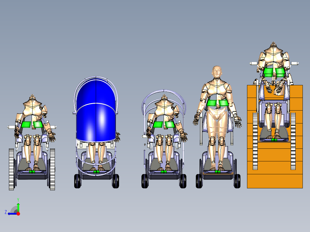 电动轮椅右视图