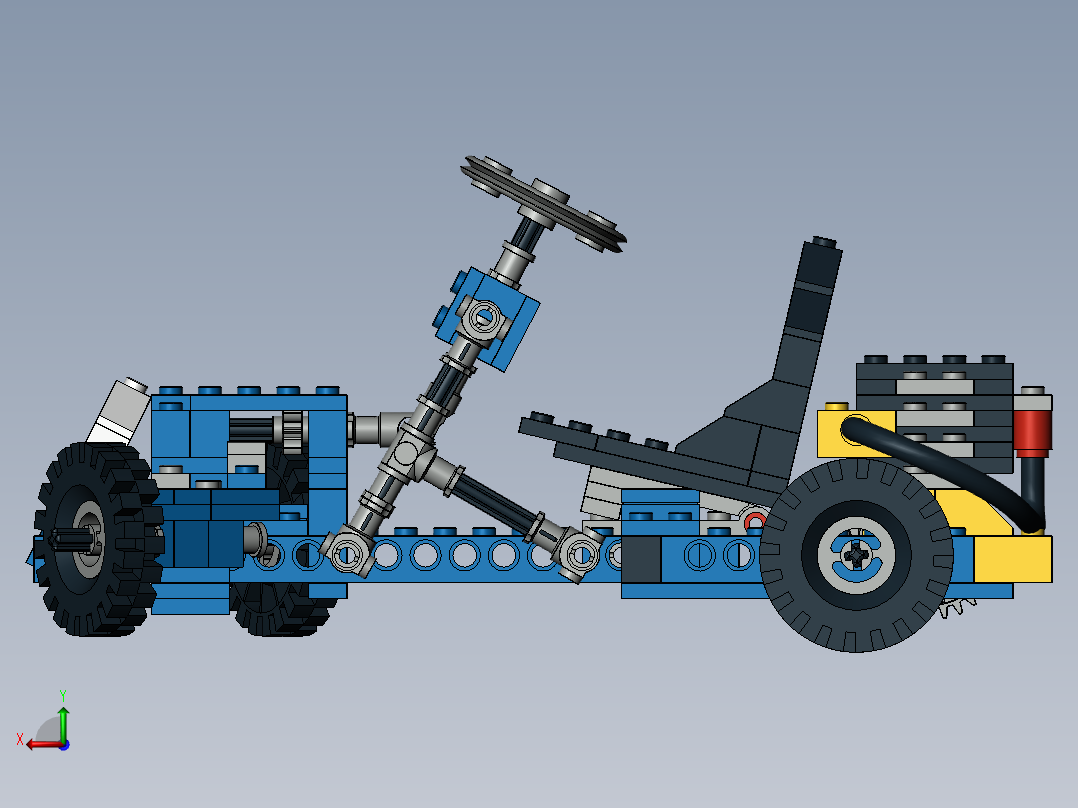 乐高拼接的全地形车后视图