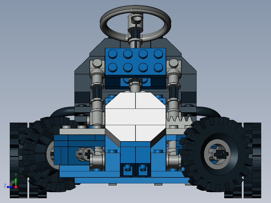 乐高拼接的全地形车右视图