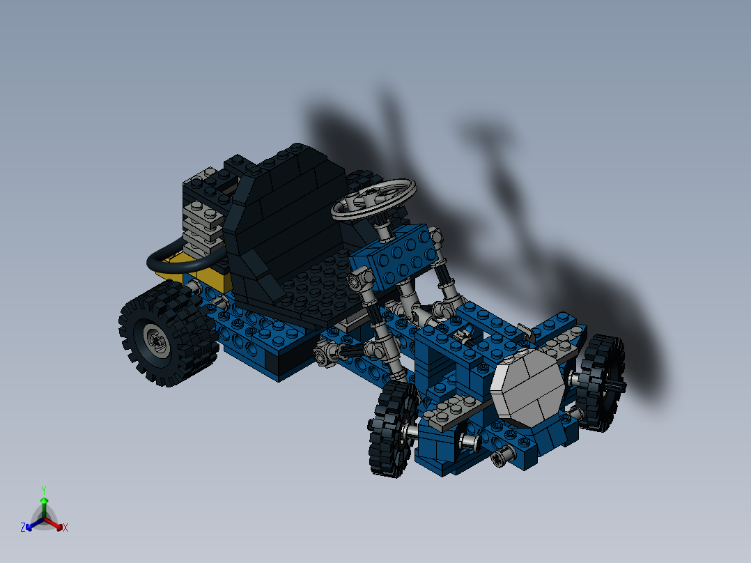 乐高拼接的全地形车正等轴测图