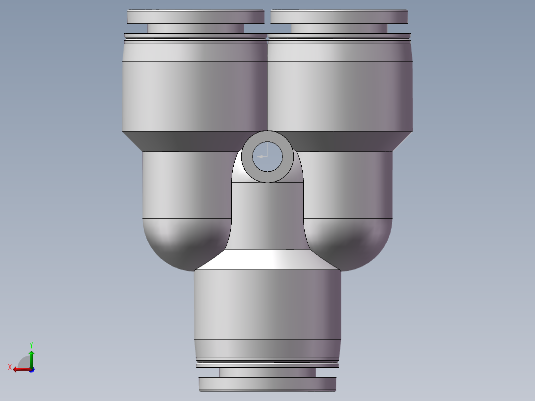 气动接头-Y型三通APY12(12厘)后视图