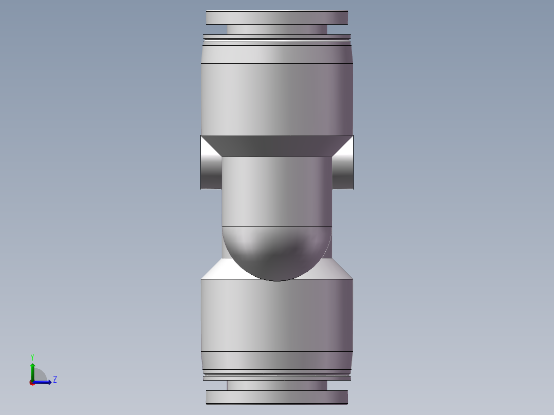 气动接头-Y型三通APY12(12厘)左视图