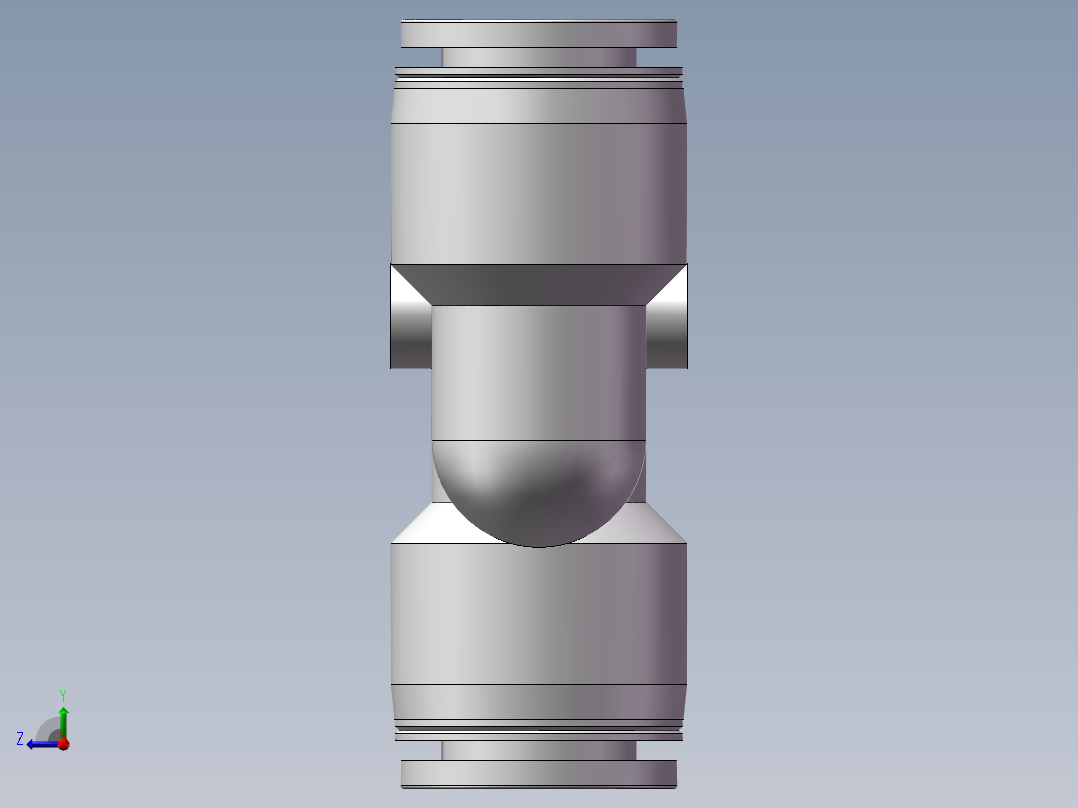 气动接头-Y型三通APY12(12厘)右视图