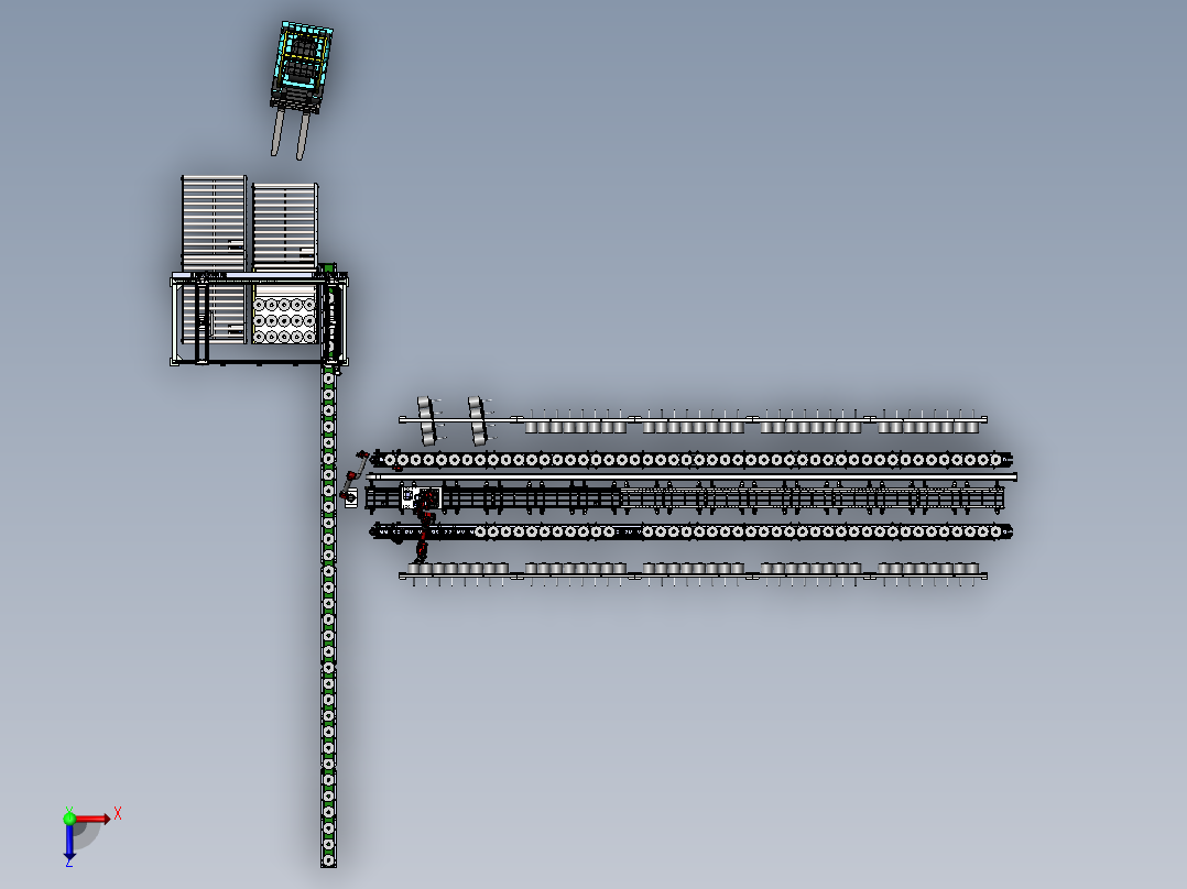 整经机上纱自动化sw20俯视图