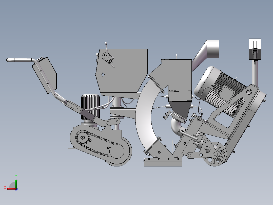 抛丸机模型后视图