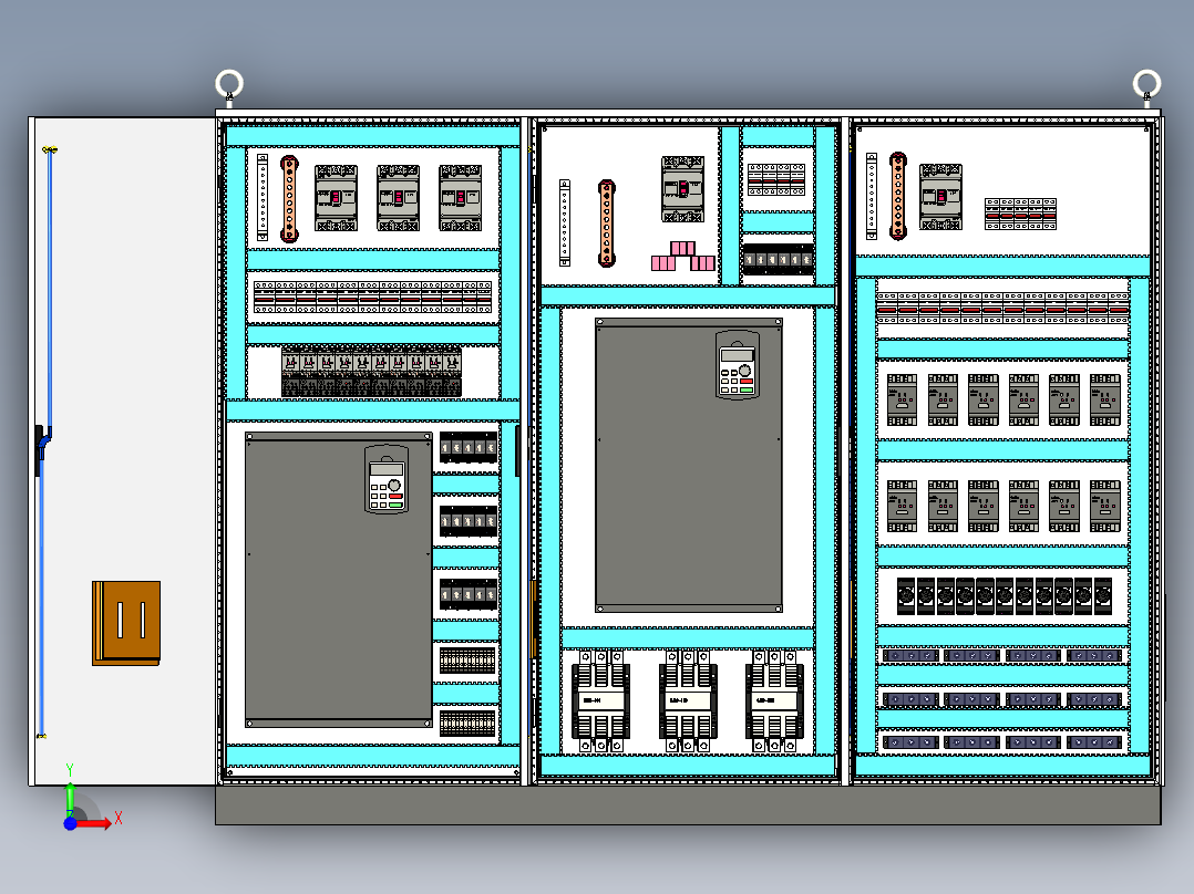 三柜组装变频器接触器控制柜前视图