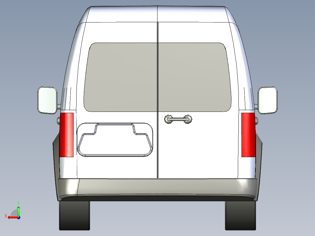 B3003570-福特全顺高顶车后视图