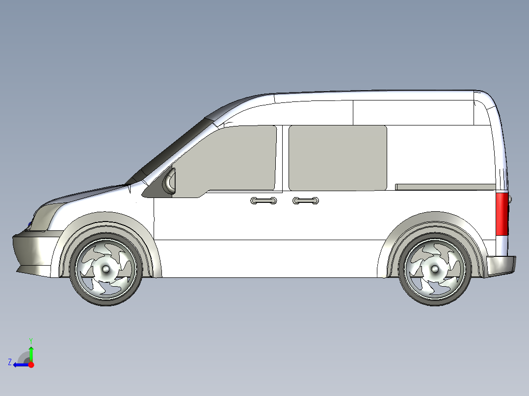 B3003570-福特全顺高顶车右视图