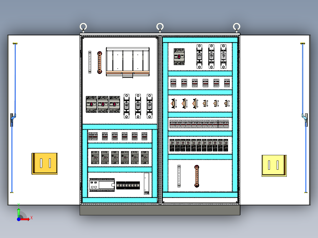 双柜组装刀开关接触器控制柜前视图